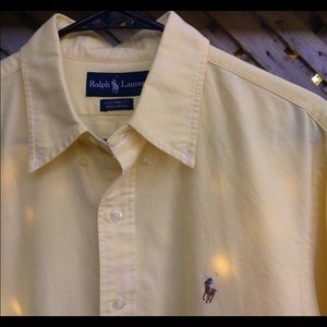 RALPH LAUREN / YELLOW / COTTON / OXFORD / CUSTOM FIT